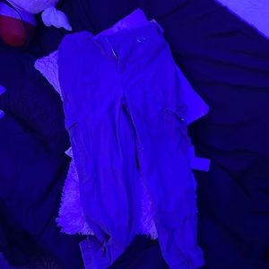 These are a dirty green ,cropped at the ankle, many pockets